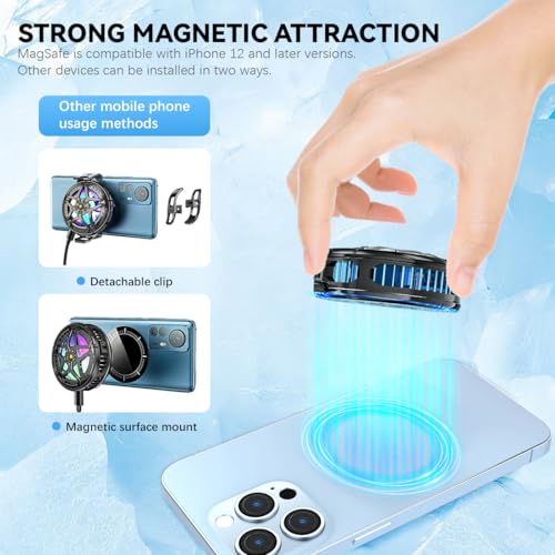 ZORBES® Phone Cooler Gaming Fan Led Mobile with RGB Lights Semiconductor Technology Radiator Clips for iPhone 3PCS ZORBES® Phone Cooler Gaming Fan Led Mobile with RGB Lights Semiconductor Technology Radiator Clips for iPhone 3PCS
